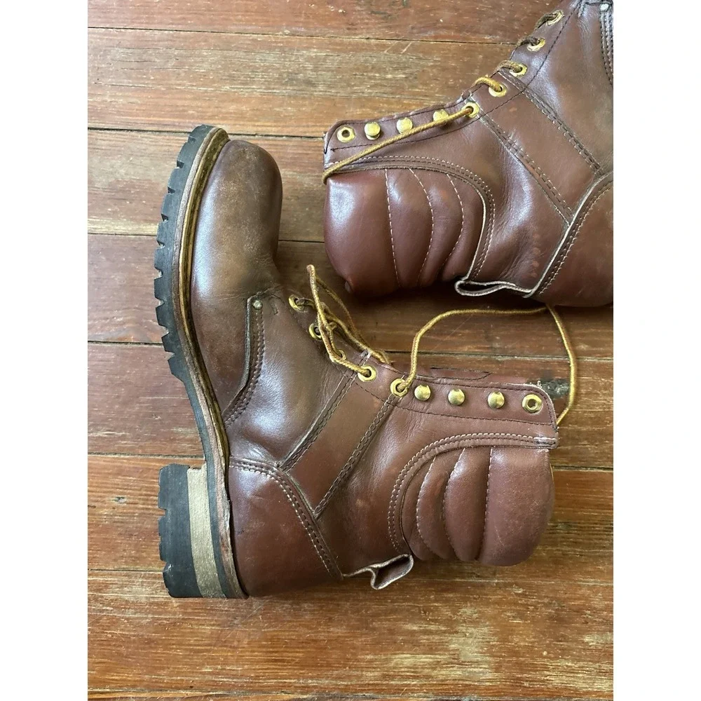 CAROLINA USA Linesman Brown Oil tan Logger Lineman Boots Men's US Size 10